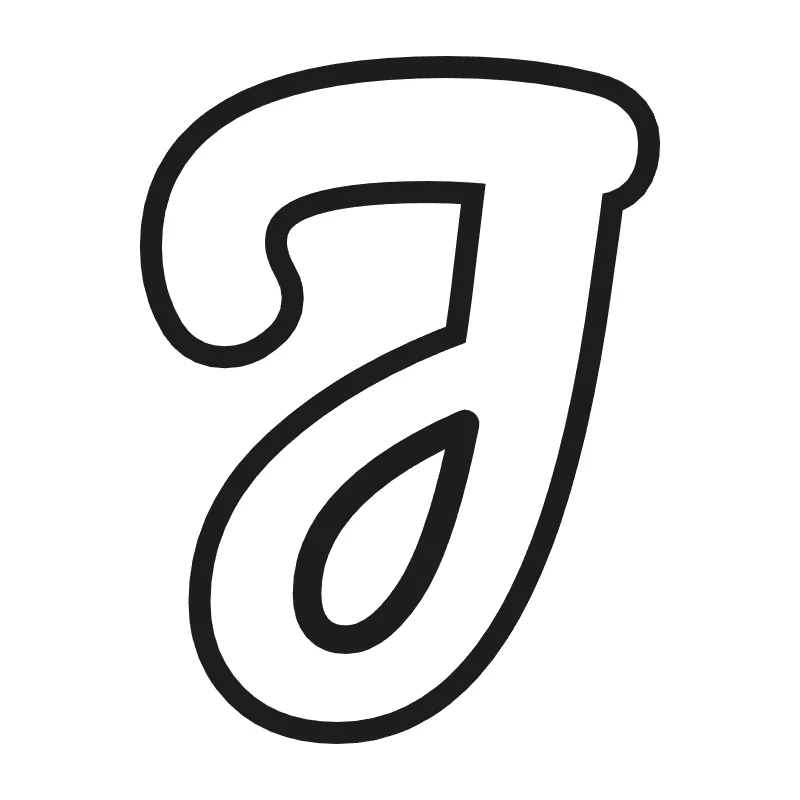 Bubble letter J – Cursive style