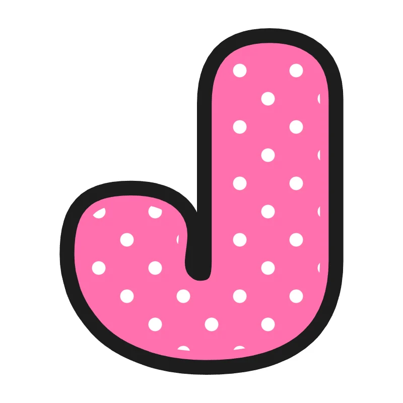 Bubble letter J – Polka dots style