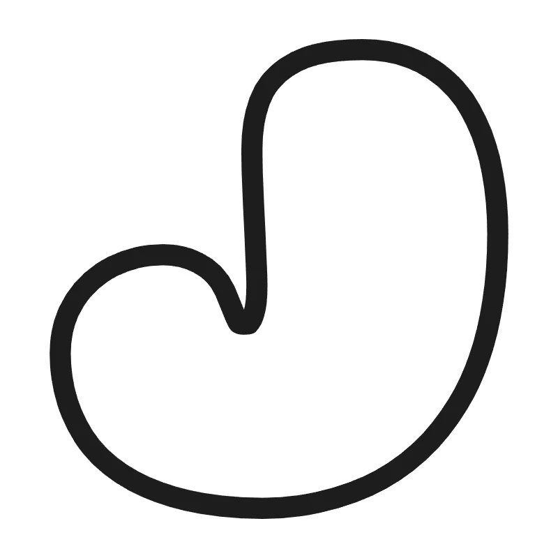 Bubble letter J – Hand-drawn style