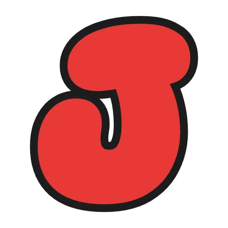 Bubble letter J – Rainbow style