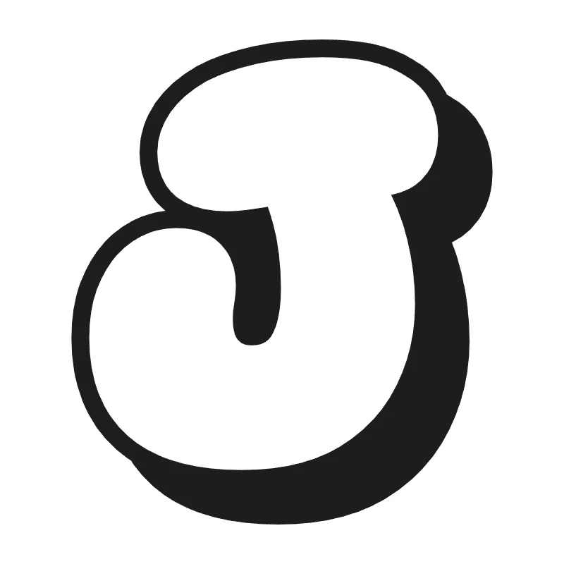 Bubble letter J – Shadow style
