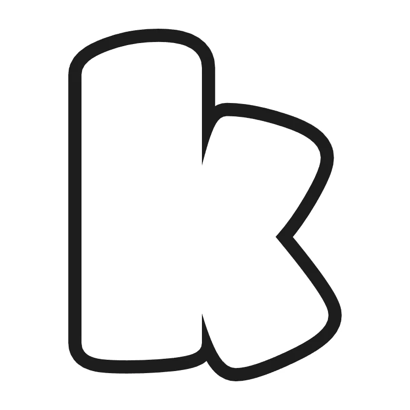 Lowercase bubble letter k – Bold style