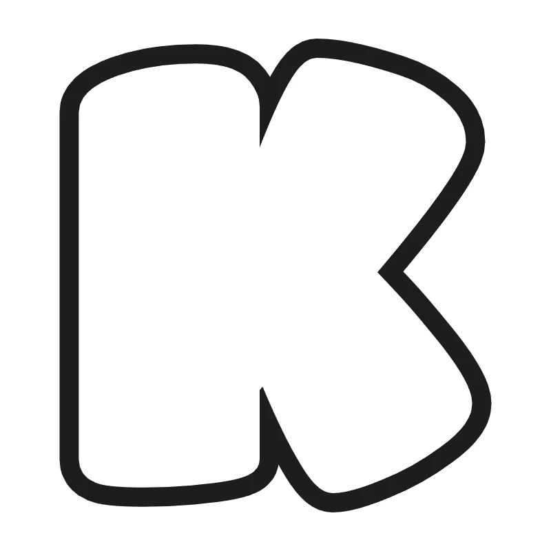 Bubble letter K – Bold style
