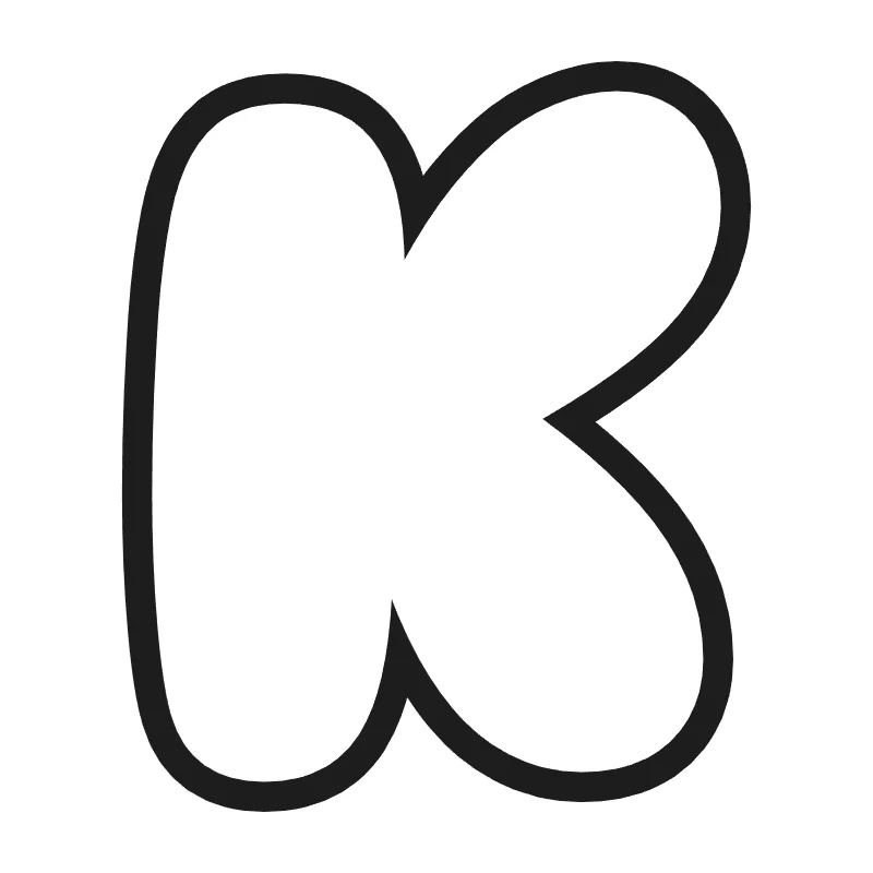 Bubble letter K – Classic style