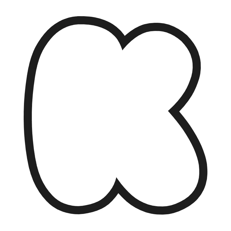 Bubble letter K – Cute style