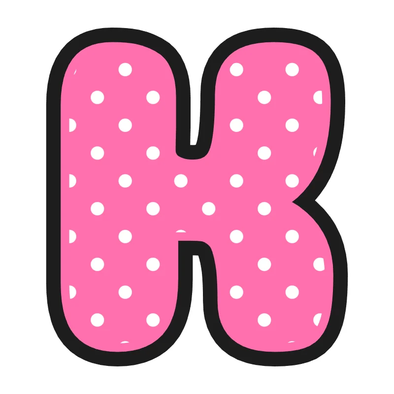 Bubble letter K – Polka dots style