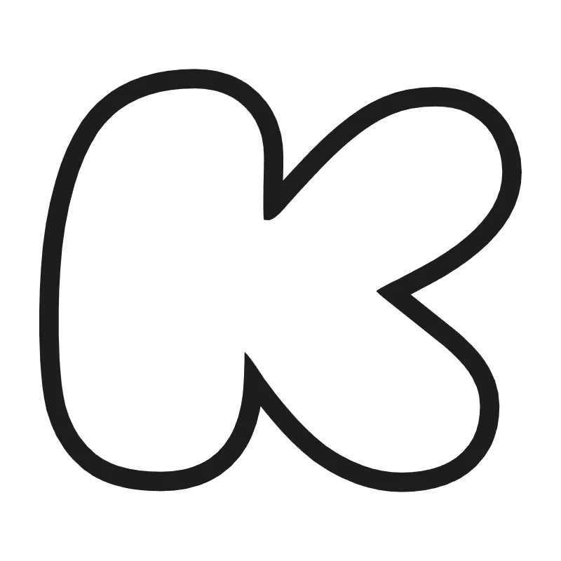 Bubble letter K – Hand-drawn style