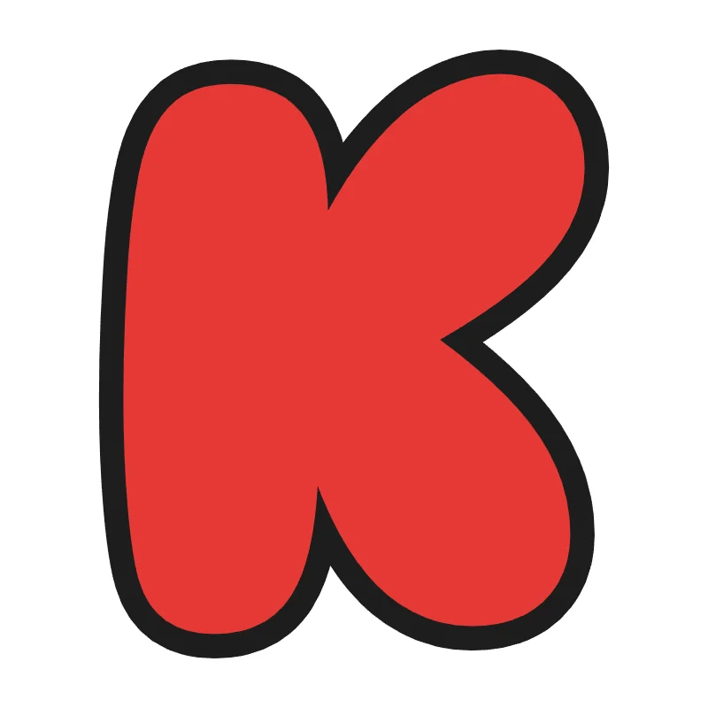 Bubble letter K – Rainbow style