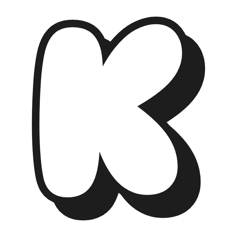 Bubble letter K – Shadow style