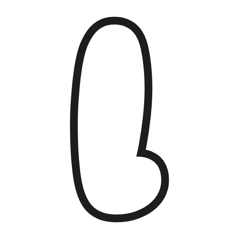 Lowercase bubble letter l – Classic style