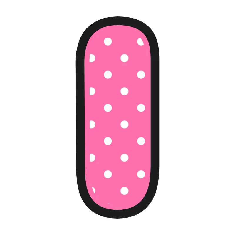 Lowercase bubble letter l – Polka dots style