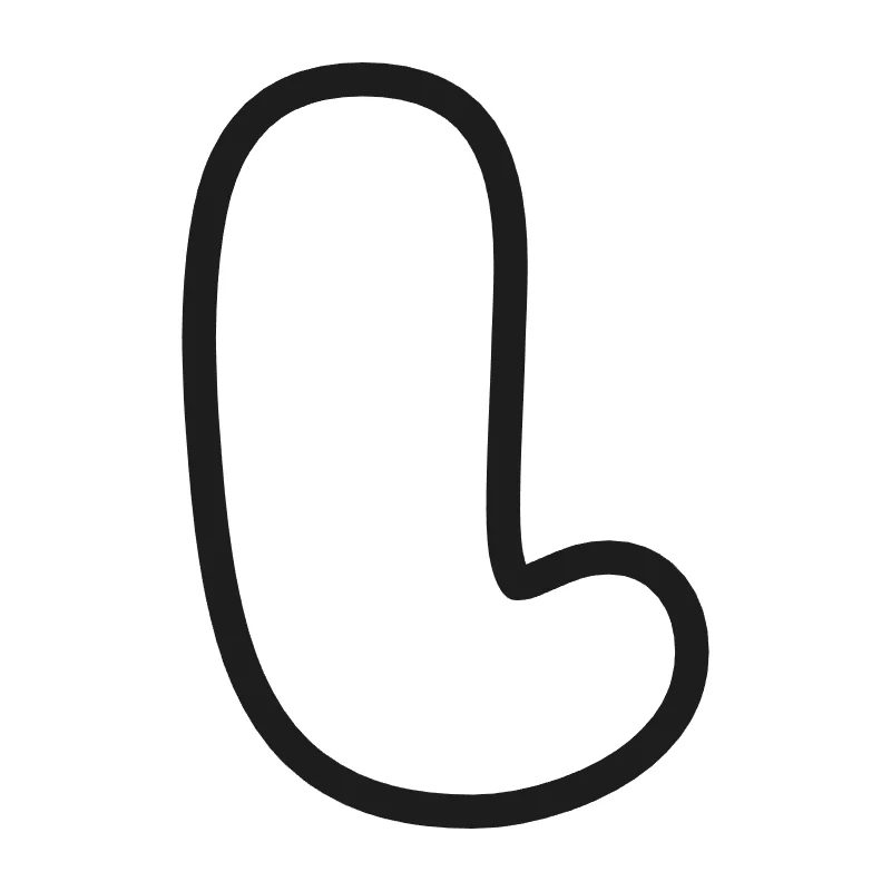Lowercase bubble letter l – Hand-drawn style