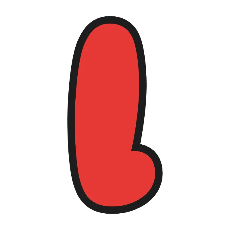 Lowercase bubble letter l – Rainbow style