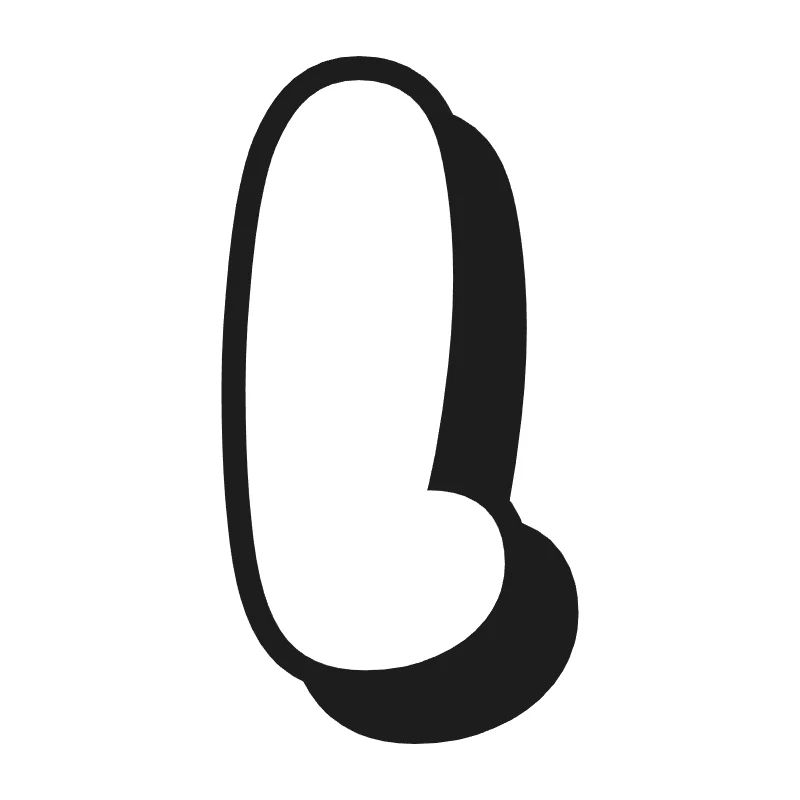 Lowercase bubble letter l – Shadow style