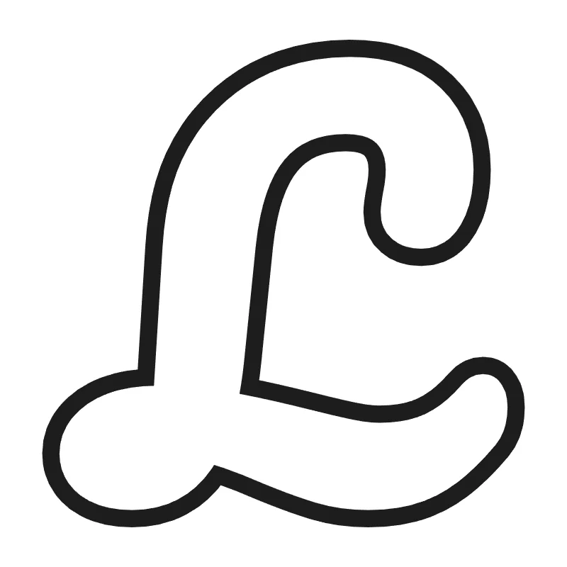 Bubble letter L – Cursive style