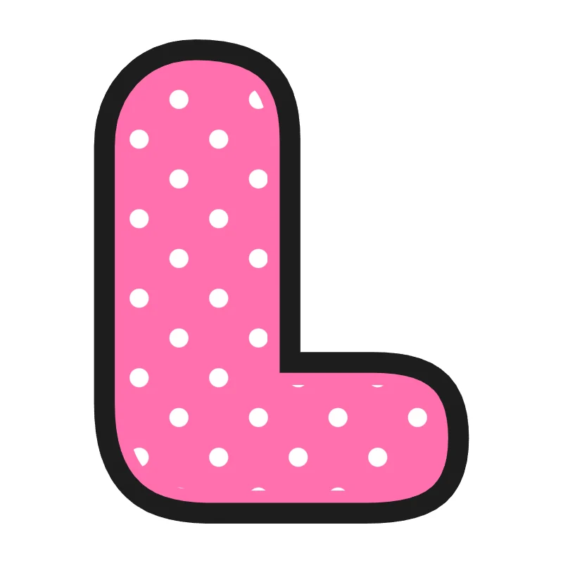 Bubble letter L – Polka dots style