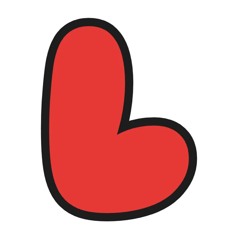 Bubble letter L – Rainbow style