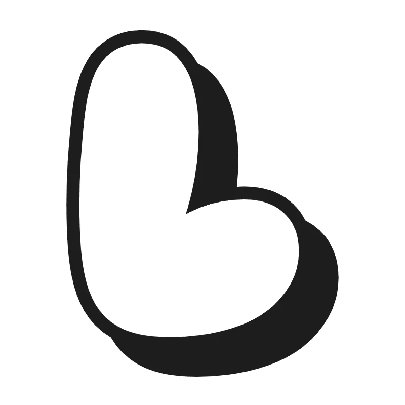 Bubble letter L – Shadow style