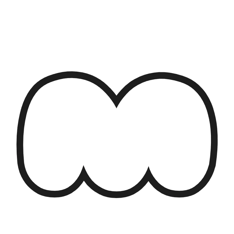 Lowercase bubble letter m – Cute style