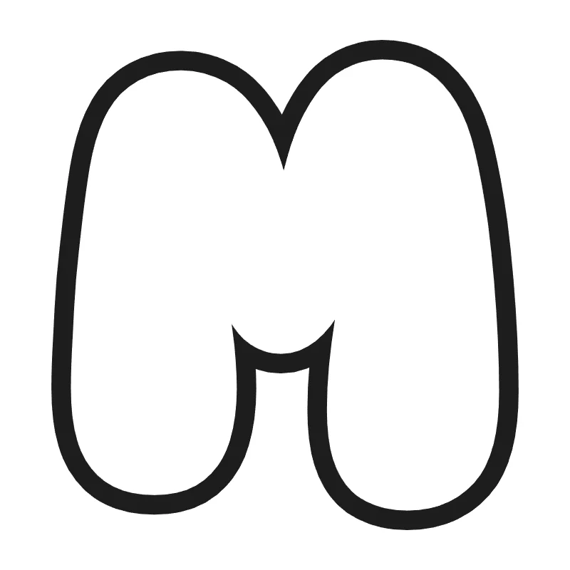 Bubble letter M – Classic style