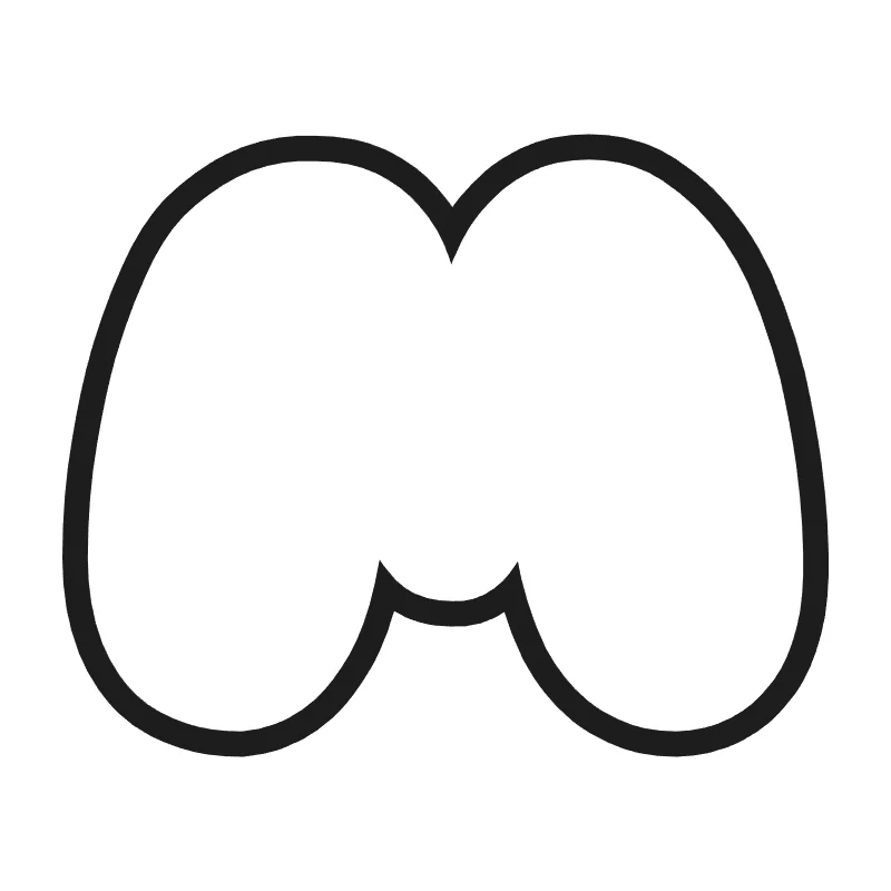 Bubble letter M – Cute style