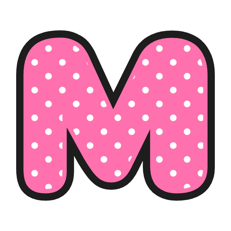 Bubble letter M – Polka dots style