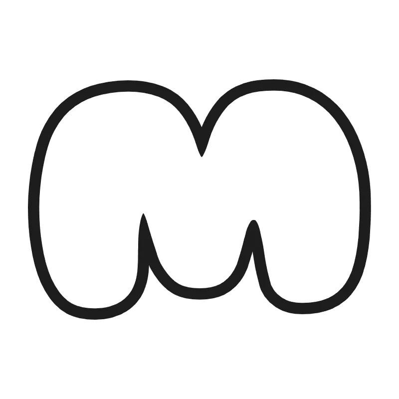 Bubble letter M – Hand-drawn style