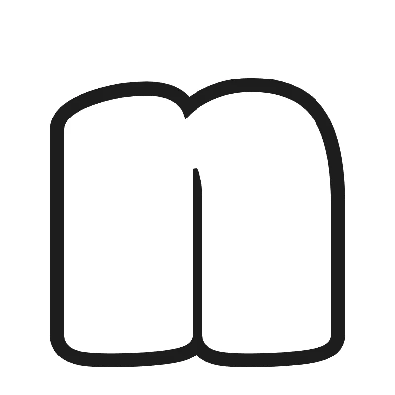 Lowercase bubble letter n – Bold style
