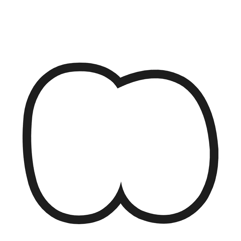 Lowercase bubble letter n – Cute style