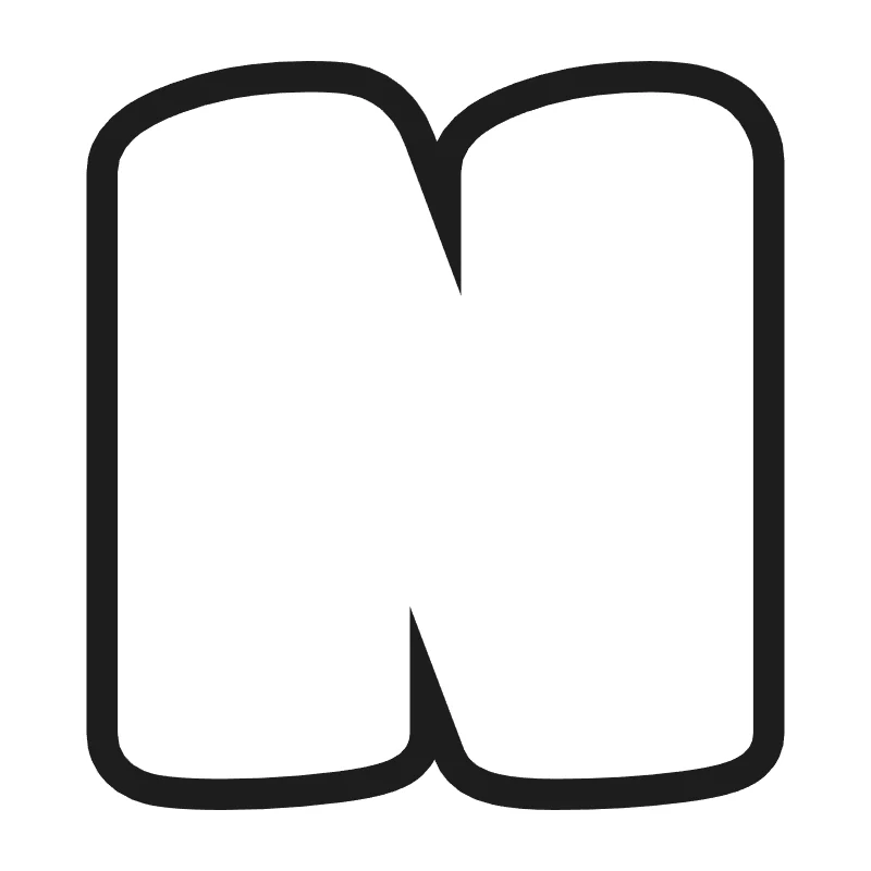 Bubble letter N – Bold style