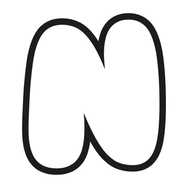 Bubble letter N – Classic style