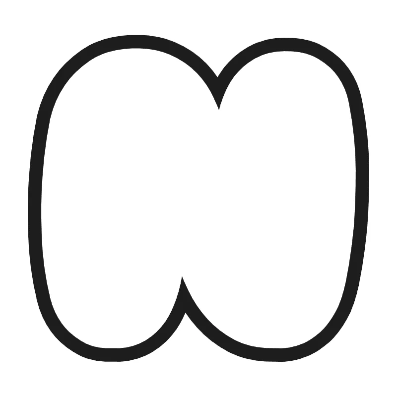 Bubble letter N – Cute style