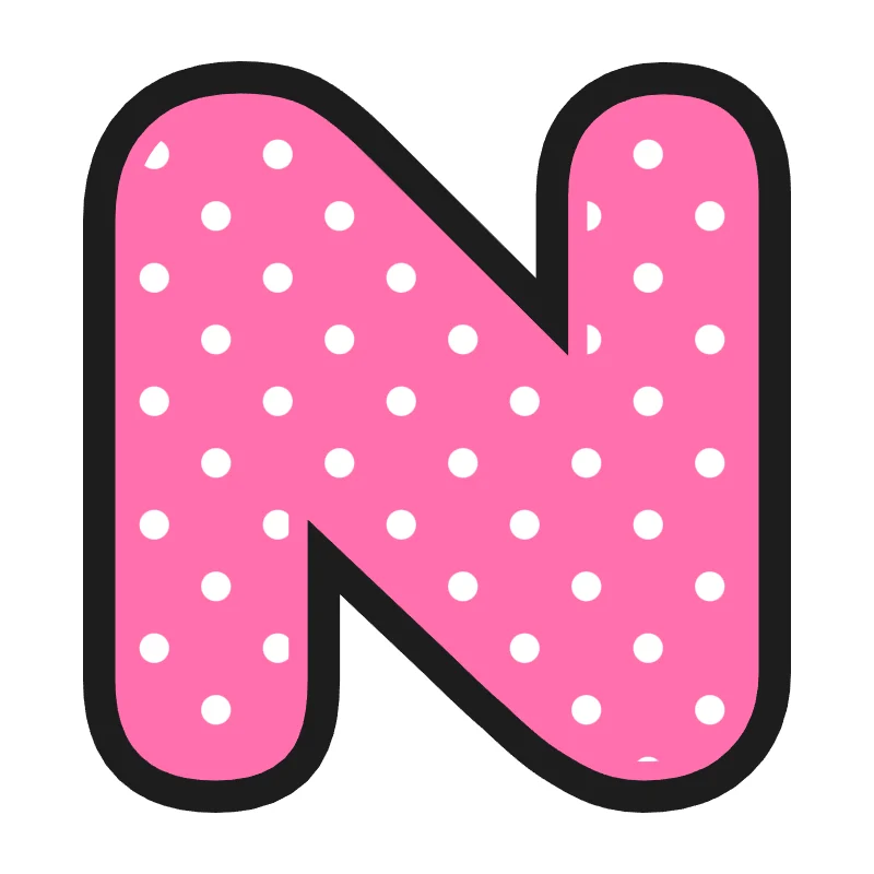 Bubble letter N – Polka dots style