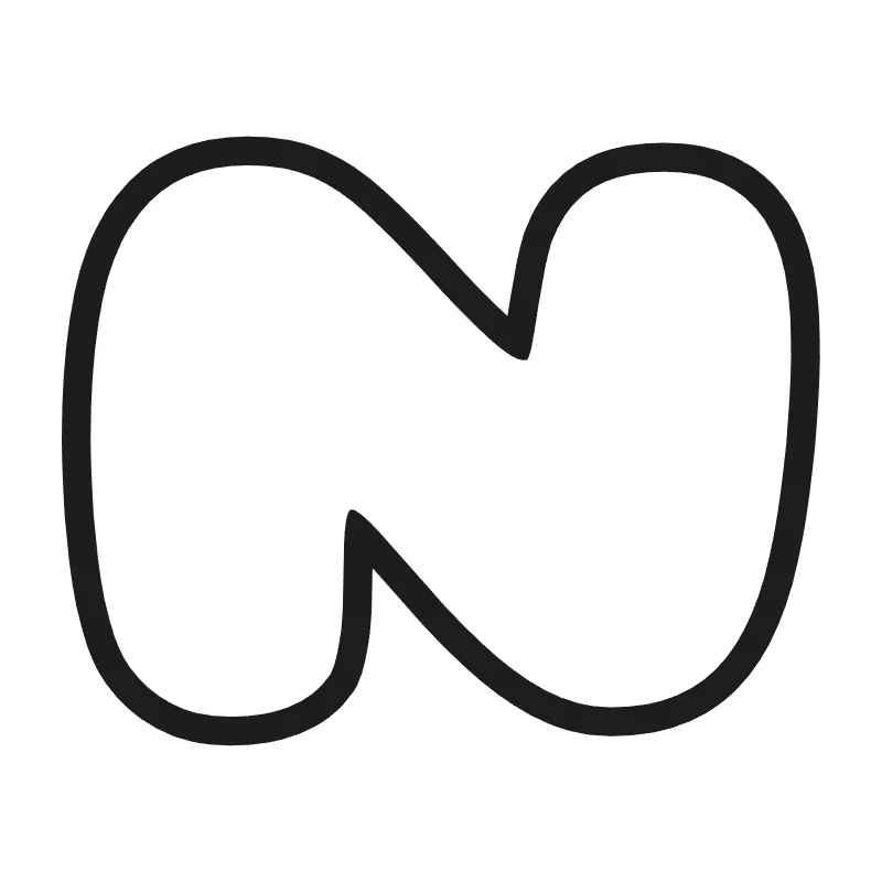 Bubble letter N – Hand-drawn style