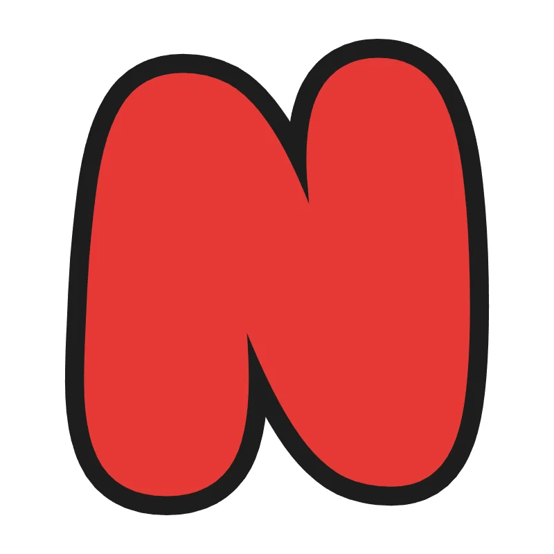 Bubble letter N – Rainbow style