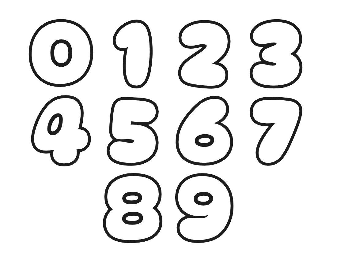 Bubble numbers 0 to 9 – Classic style