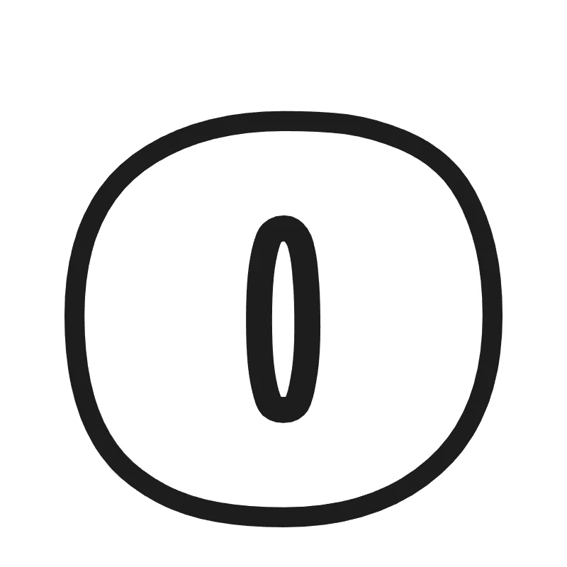 Lowercase bubble letter o – Bold style