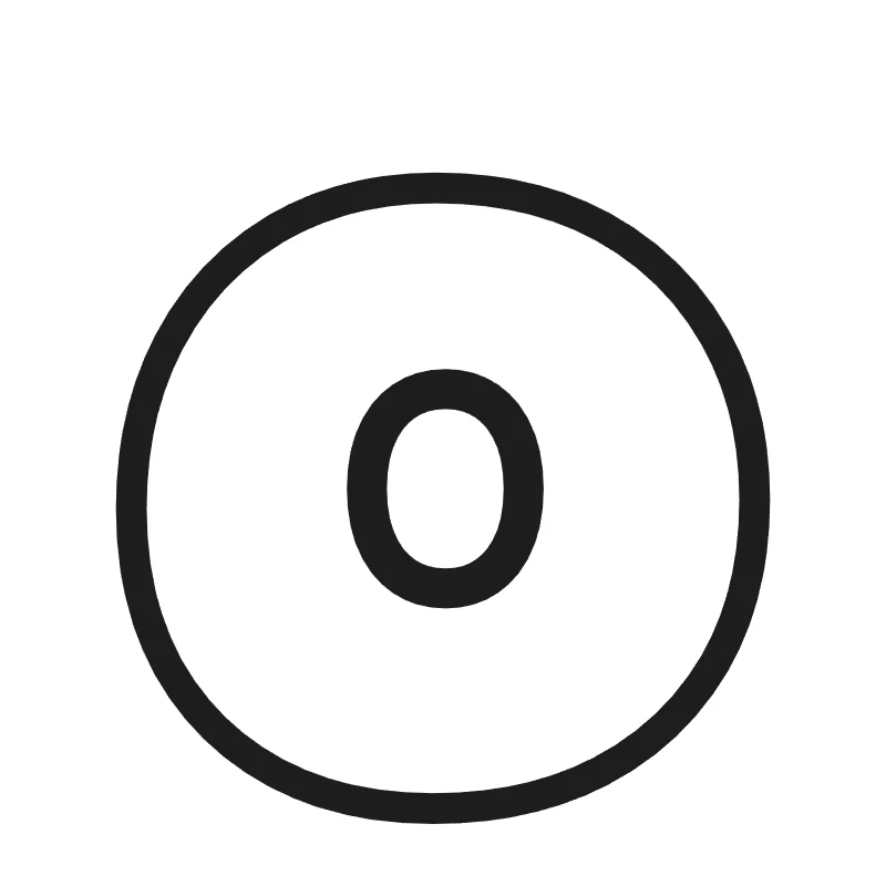 Lowercase bubble letter o – Classic style