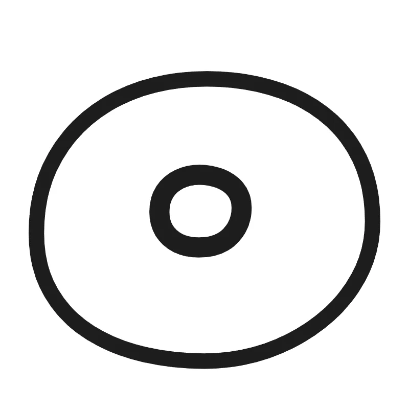 Lowercase bubble letter o – Hand-drawn style