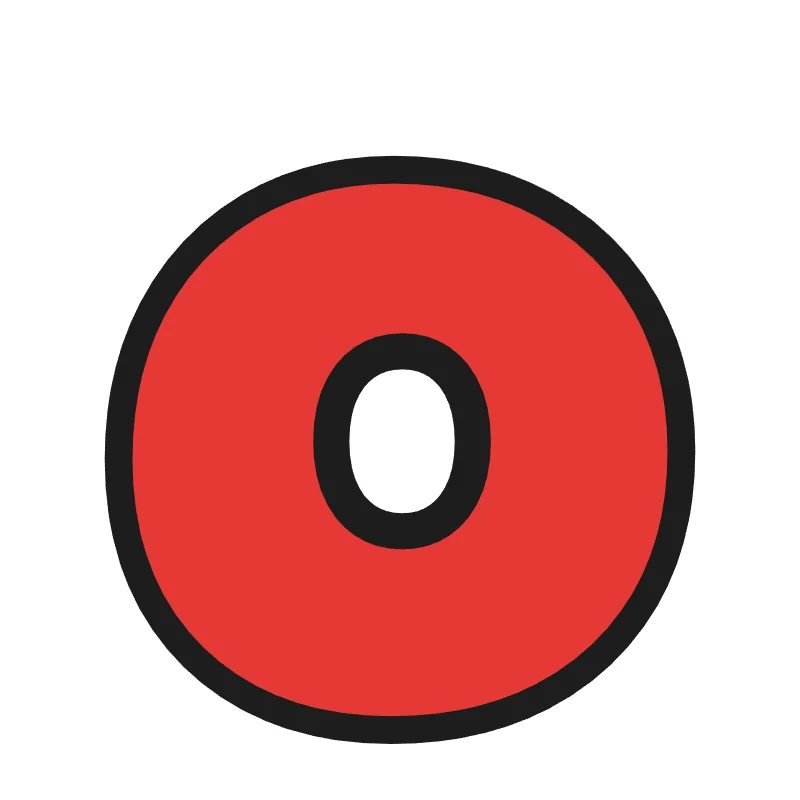 Lowercase bubble letter o – Rainbow style