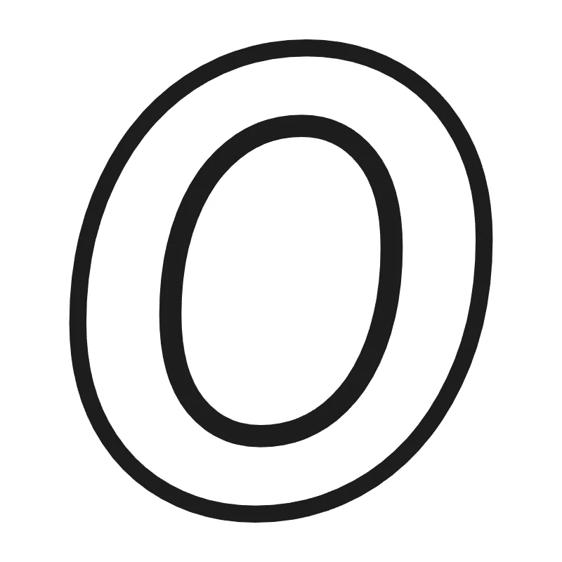 Bubble letter O – Cursive style