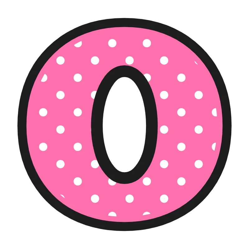 Bubble letter O – Polka dots style