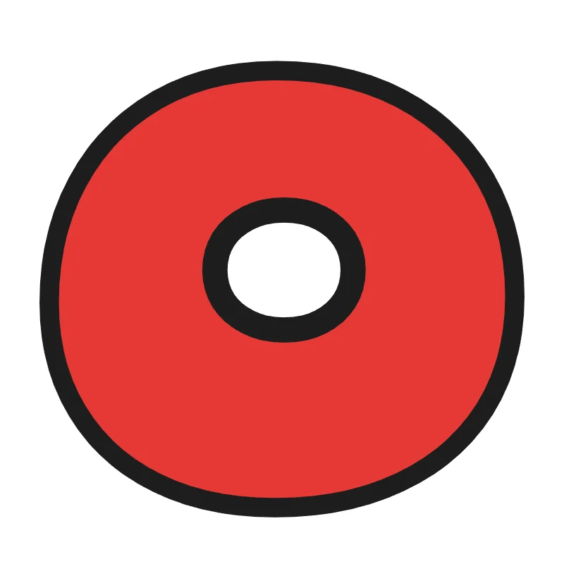 Bubble letter O – Rainbow style