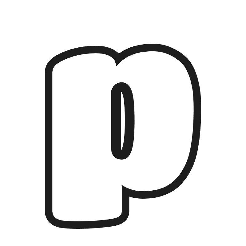 Lowercase bubble letter p – Bold style