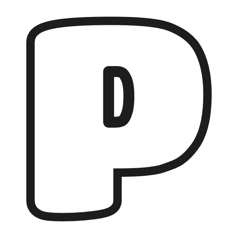 Bubble letter P – Bold style
