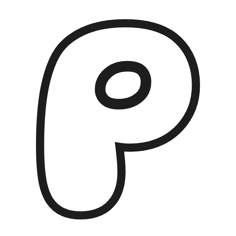 Bubble letter P – Classic style