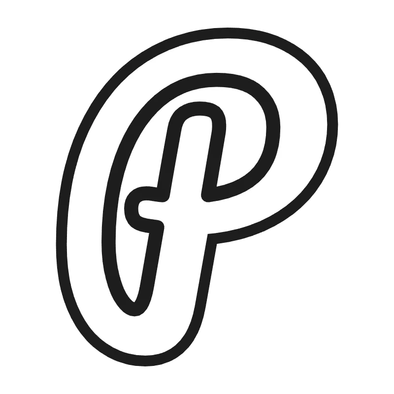 Bubble letter P – Cursive style