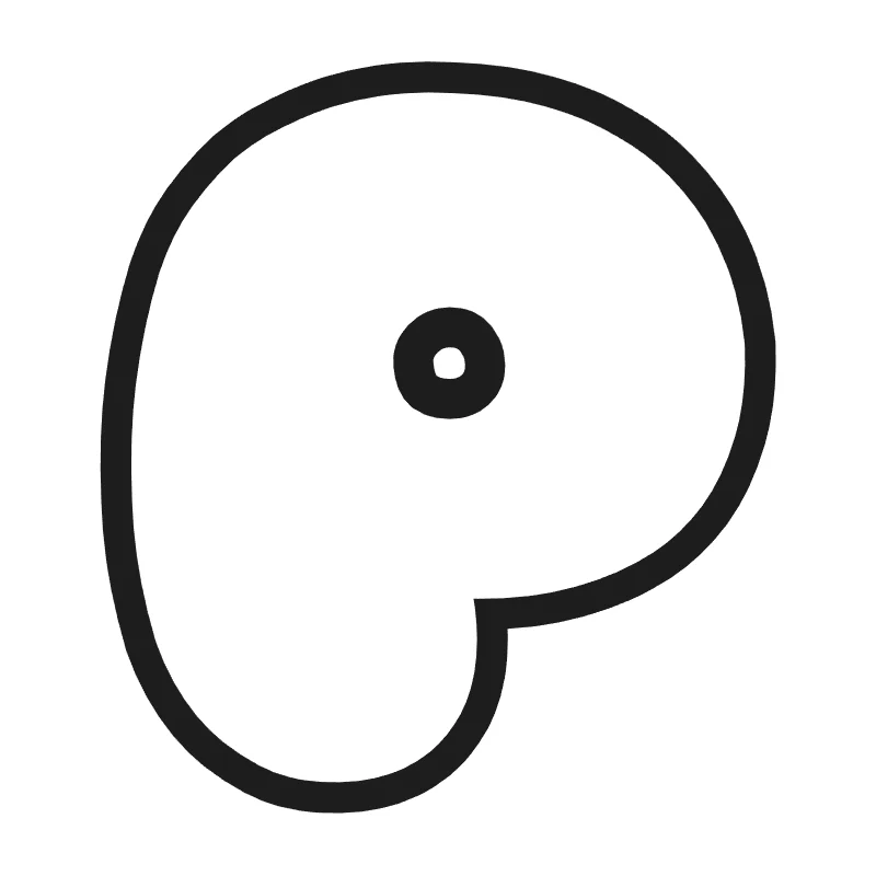 Bubble letter P – Cute style