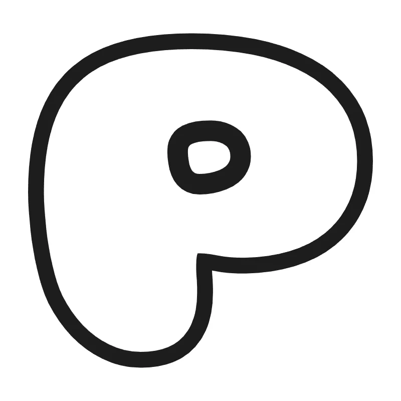 Bubble letter P – Hand-drawn style