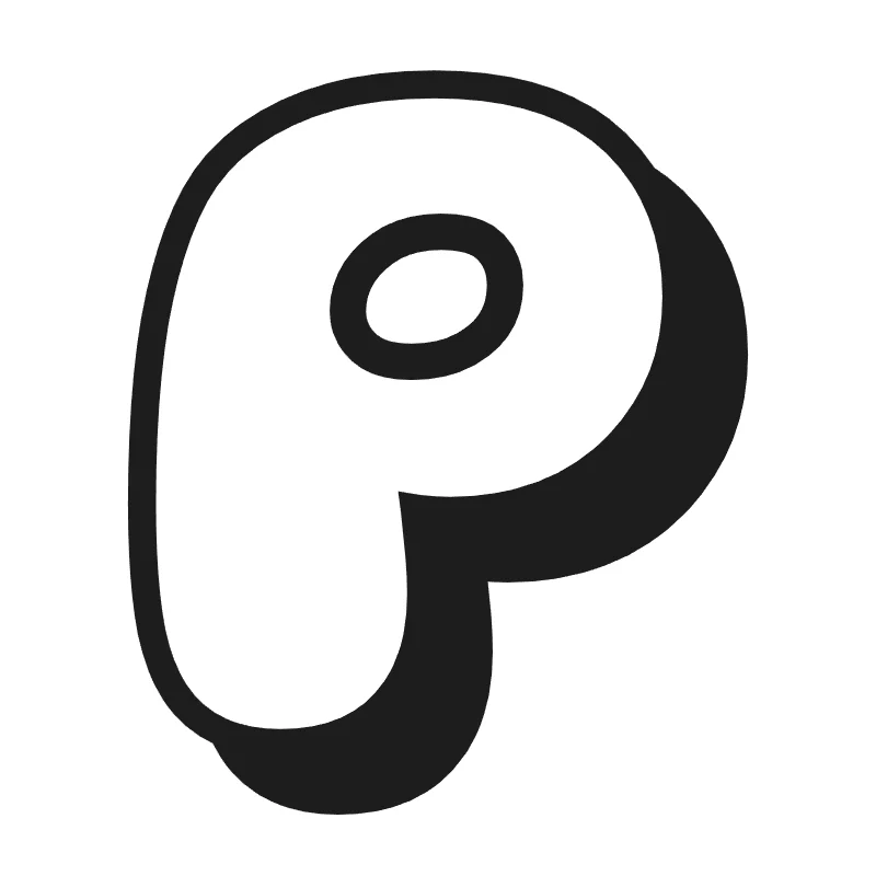 Bubble letter P – Shadow style
